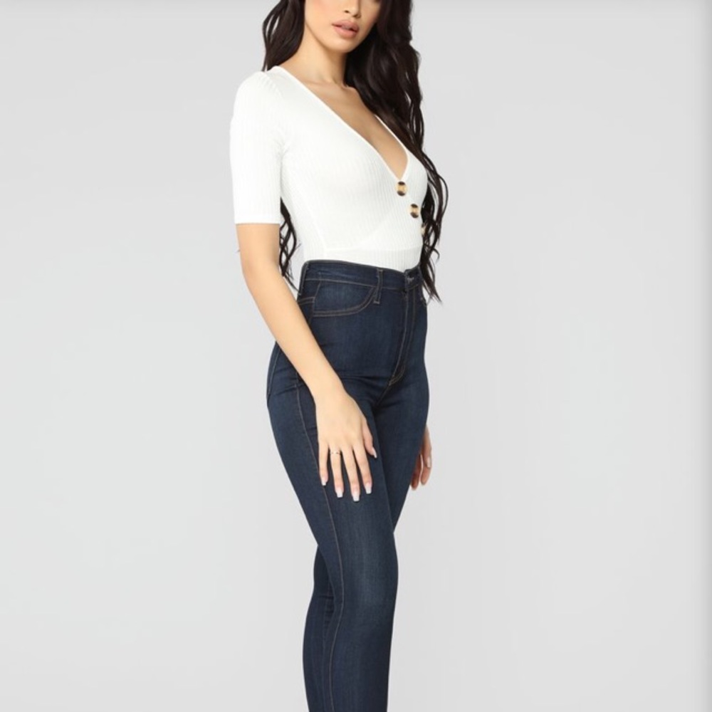 Ivory Button Bodysuit - Picture 5 of 6